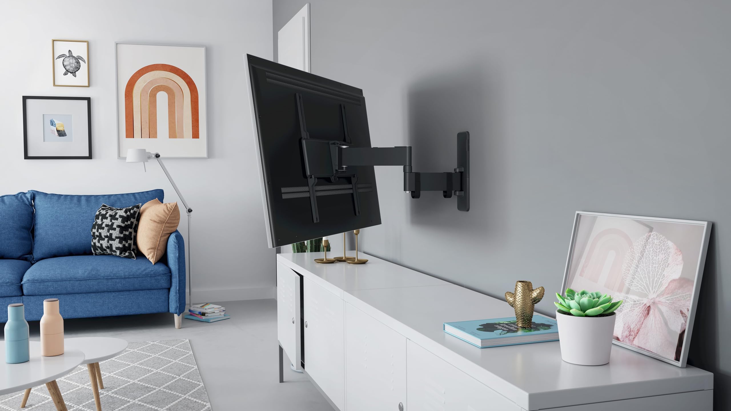 Vogel's TVM 1445 Soporte TV Giratorio para televisores de Entre 32 a 65 Pulgadas, Máx 25 kg, Gira hasta 180º, Inclinable hasta 15º, Soporte para TV máx. VESA 400x400, Compatibilidad Universal