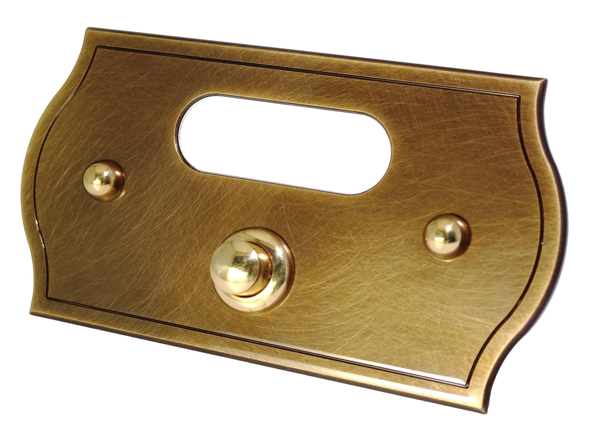 Neroni Mameli Campanello in Ottone Bronzato per Esterno abitazione - Porta Ingresso Casa, con Pulsante Elettrico - Modello Aurelio - Made in Italy