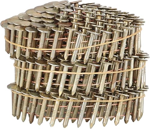 Miniatura 6 de raseparter 7200 clavos de revestimiento de 0.12 pulgadas x 34 pulgadas, bobina de alambre de 15 grados, vástago de anillo de cabeza redonda