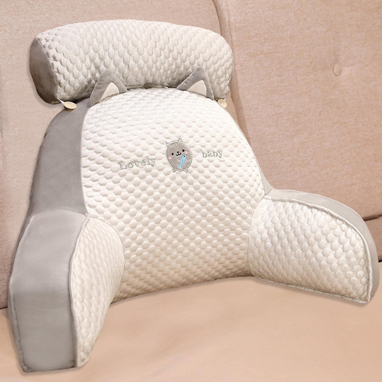 Cuscino da lettura per letto, grazioso cuscino per schienale 2 in 1, multifunzionale, cuscino per divano e comodino, cuscino per adulti, per giocare e rilassare la lettura