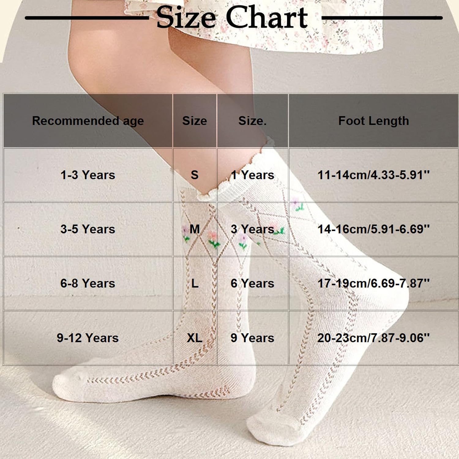 Girls Pointelle Crew Socks 5 Pairs Airy Knit Casual Dress Socks
