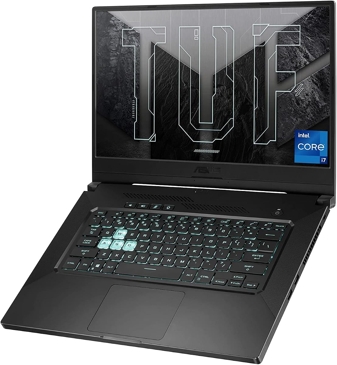Portátil para juegos ASUS TUF 15, pantalla IPS FHD de 15,6" y 144 Hz, Intel i7-11370H de 4 núcleos de 11.ª generación, NVIDIA GeForce RTX 3050 Ti, SSD DDR4 de 16 GB y 512 GB, teclado retroiluminado RGB de zona única, Wi-Fi 6, Win11 Home