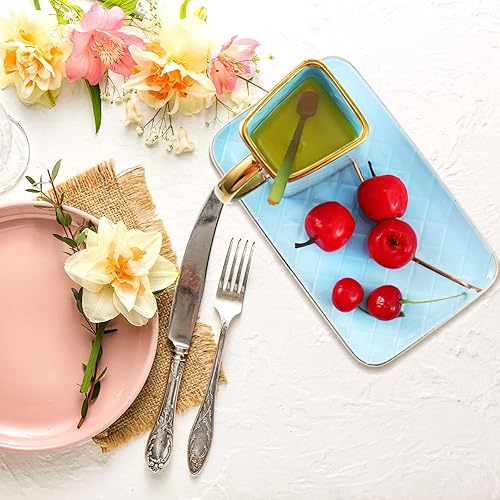 Miniatura 4 de Zubebe 1 juego de taza de café elegante taza en forma de bolso de San Valentín moderna taza de cerámica con cuchara y platillo, taza de té creativa