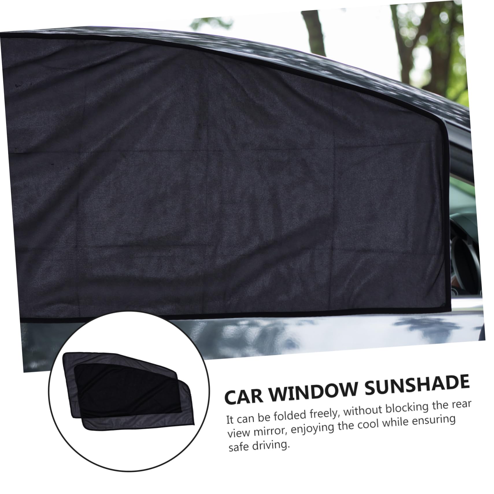 Ciieeo 2 Juegos Parasol para Ventana de Coche Protector Sunshade de Autos para Auto Lado estores Cortina de Ventana de protección Parasol magnético automático Nylon Black