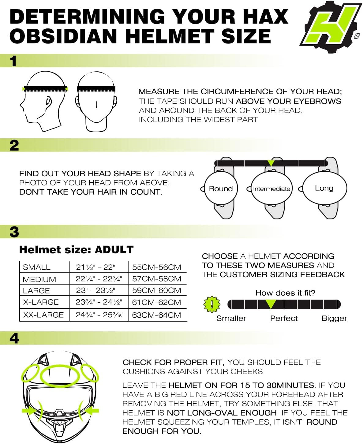 HAX Obsidian Full Face Dual Visor Adult Motorcycle Helmet for Motorbike Street Bike with Pinlock Ready DOT Approved