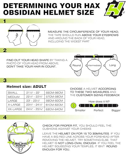 Miniatura 4 de HAX Obsidian - Casco de moto de cara completa con doble visera para adultos, para motocicletas, bicicletas de calle, listo para Pinlock, aprobado