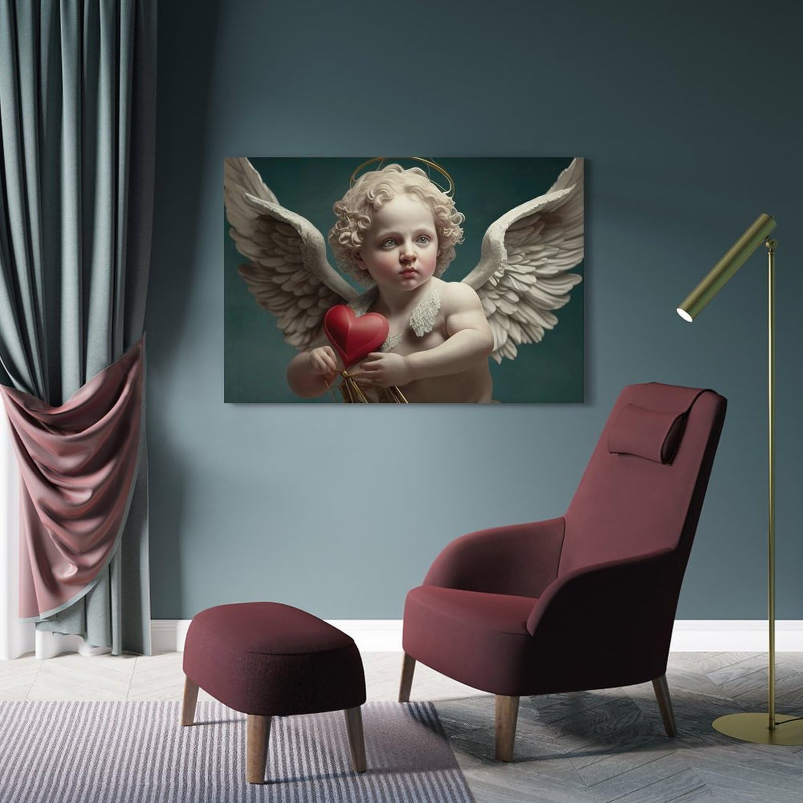 Sense Canvas Angel Art Toile décorative Chérubin 5 Ange fantaisiste Décoration murale Poster Peinture Petit 40,6 x 30,5 cm