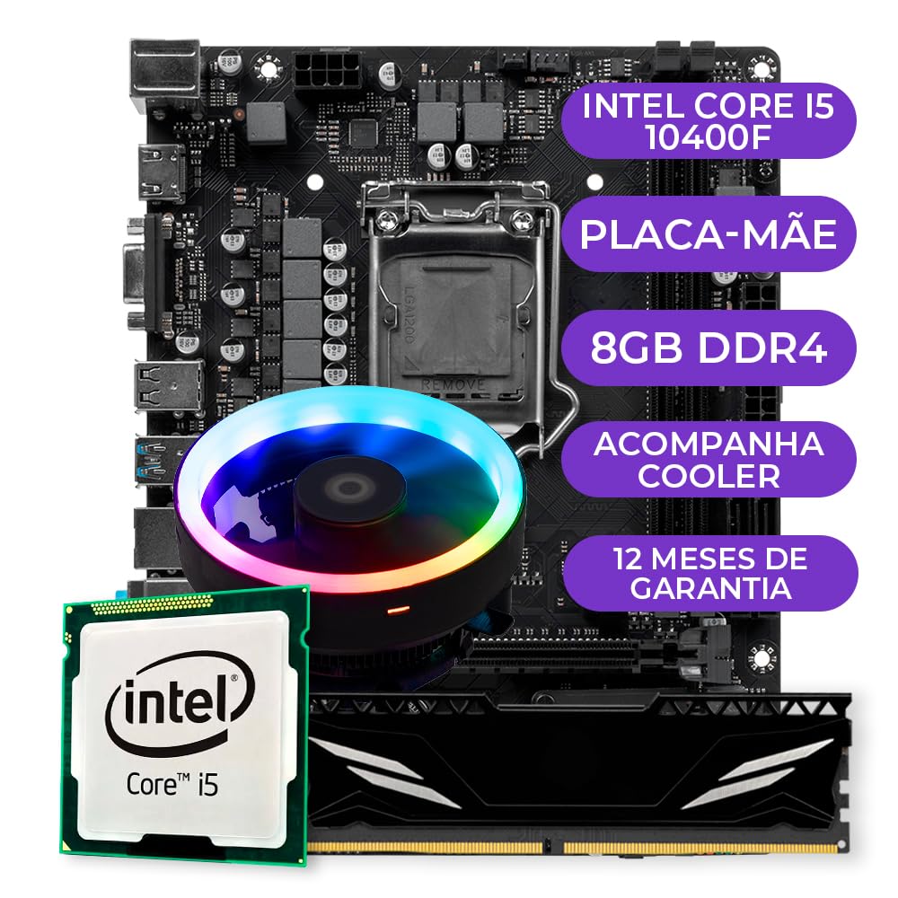 Kit Upgrade Gamer Mancer | Intel Core i5-10400F + Placa-mãe H510M