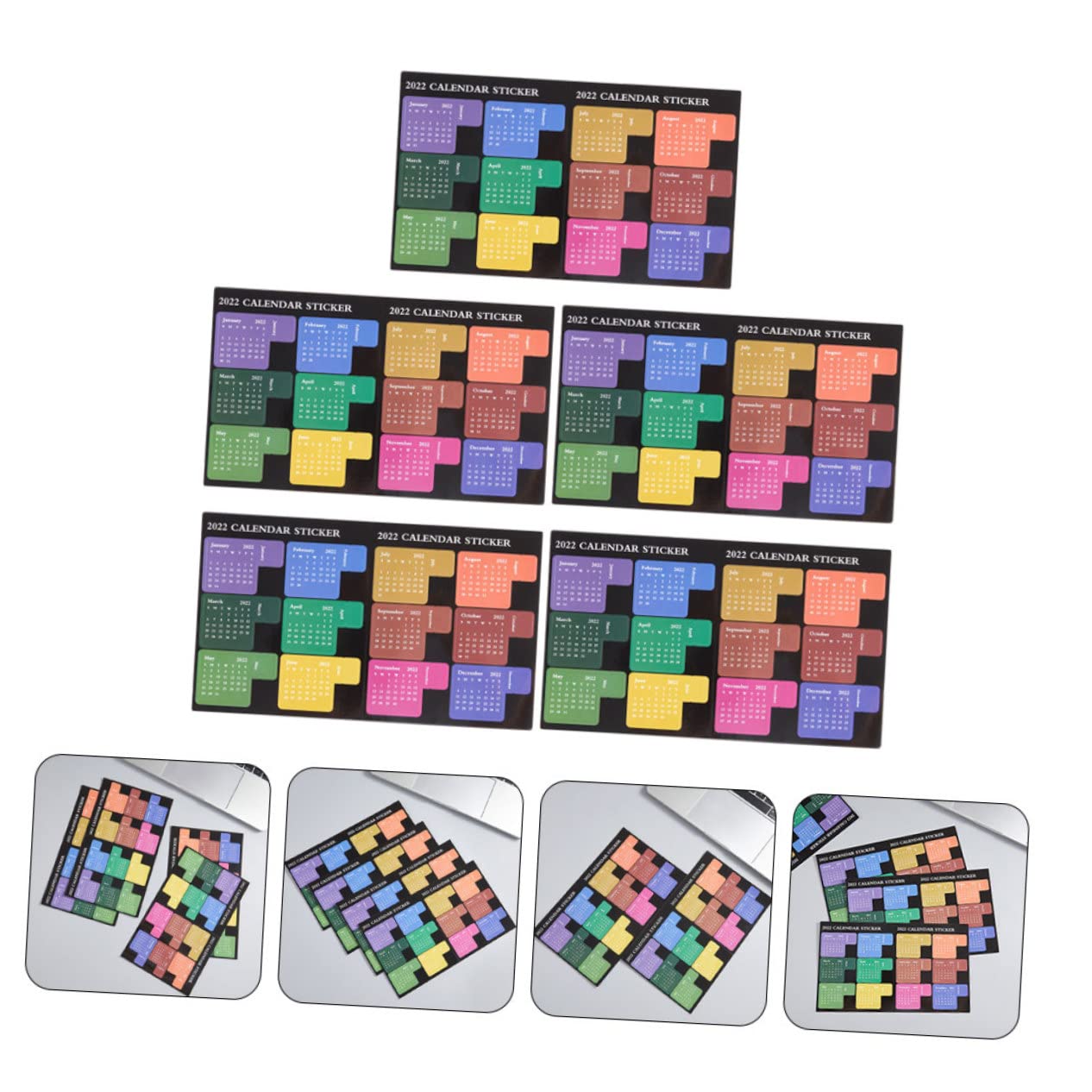 ARTIBETTER 4 Set Adesivi Colorati Per Mensili Etichette Pratiche Per Note Per Scuola E Ufficio Facili Usare E Resistenti All 5 Pezzi * 4
