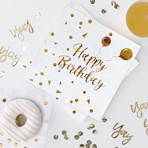 Miniatura 4 de MOVINPE Servilletas rosas de oro rosa, 50 piezas, servilletas de papel plegables de 3 capas, vajilla desechable para cumpleaños, aniversario,