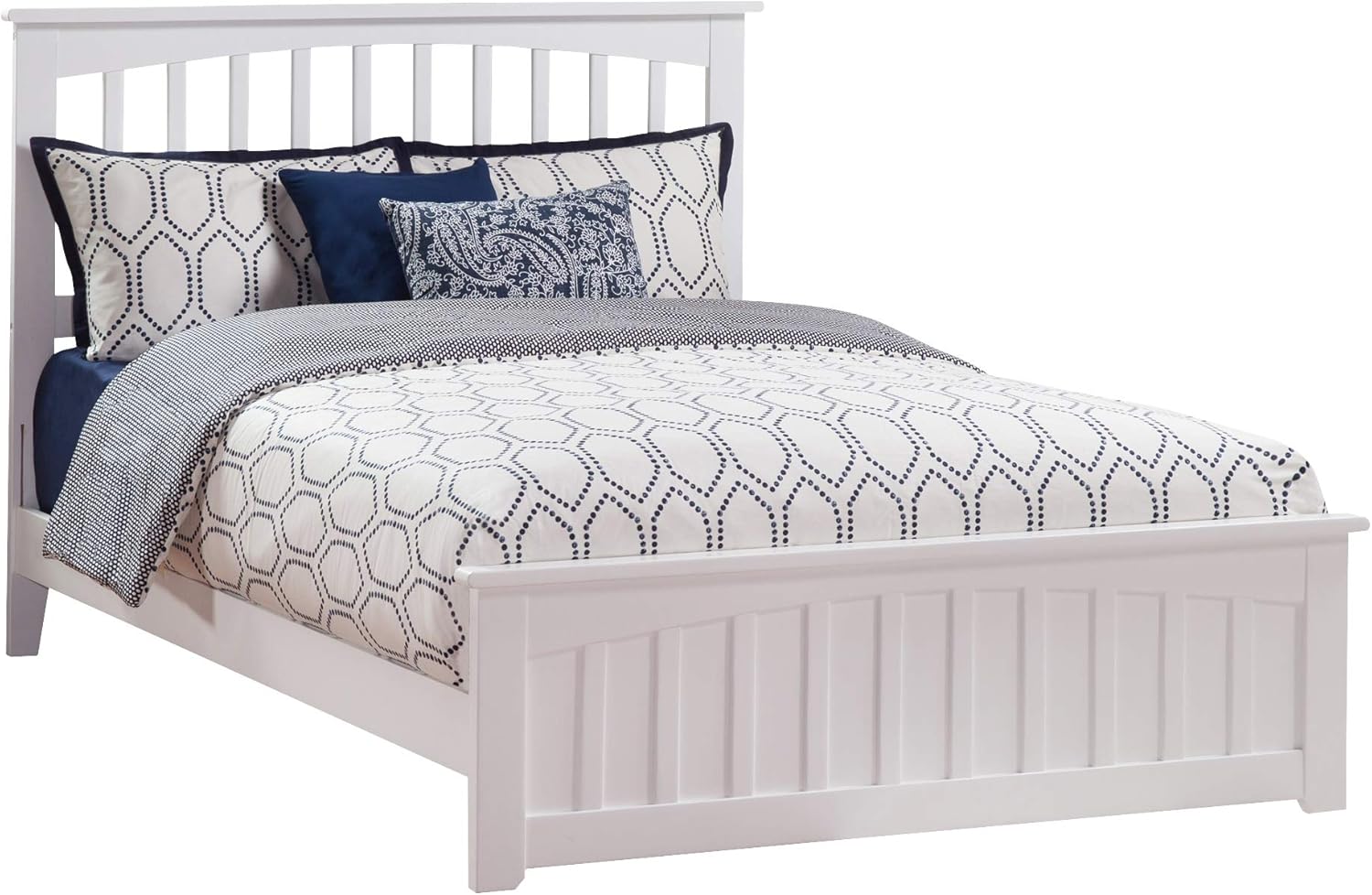 AFI, Mission Queen Low Profile Platform Bed with Matching Footboard, White
