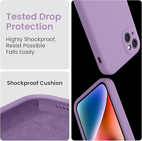 Miniatura 820 de FireNova Funda para iPhone 14 Pro, funda de silicona mejorada [protección de cámara] con [2 protectores de pantalla], forro interior de microfibra