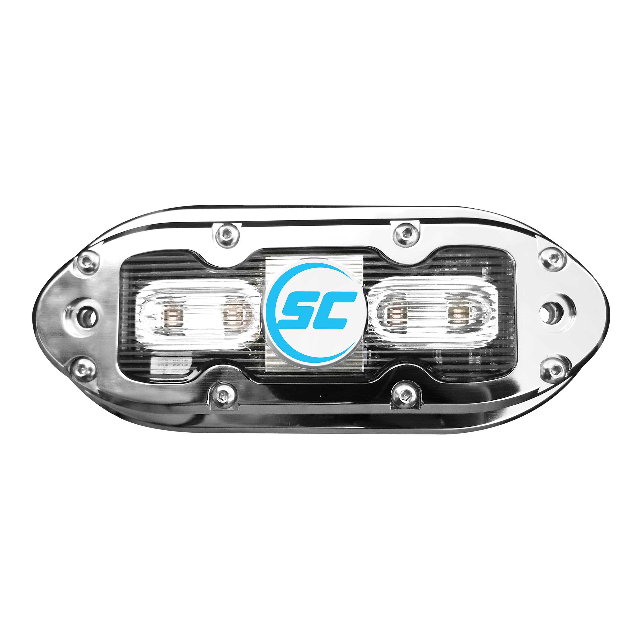 shadow-caster SCM-4 LED Underwater Boat Light - Bimini Blue - 316 Stainless Steel Housing - Polycarbonate Lens - IP68 Fully Submersible Waterproof