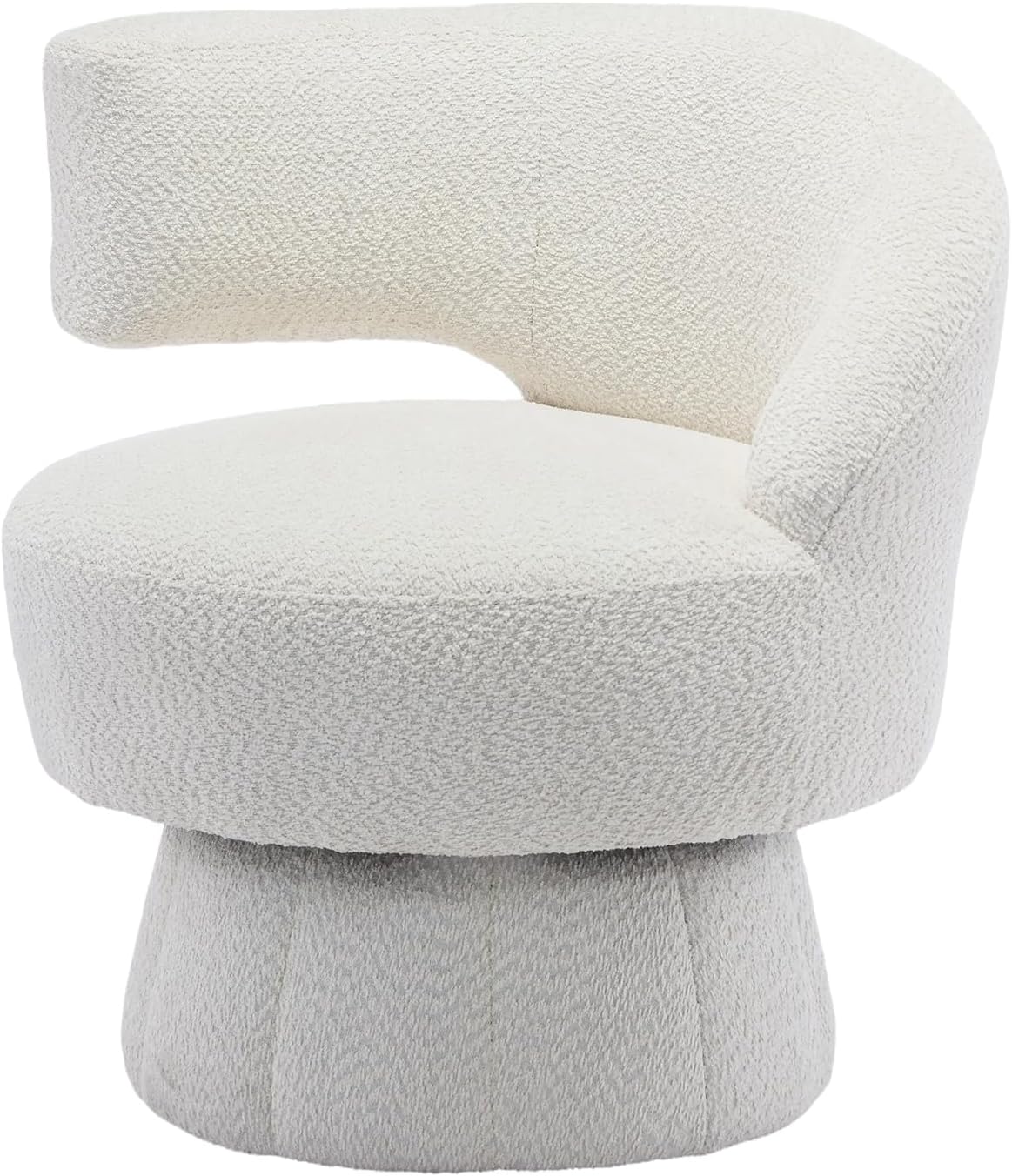Uneeruiqy 360 Degree Swivel Cuddle Barrel Accent Chairs, Round Armchairs with Wide Upholstered, Fluffy Fabric Chair for Living Room, Bedroom, Office, Waiting Rooms