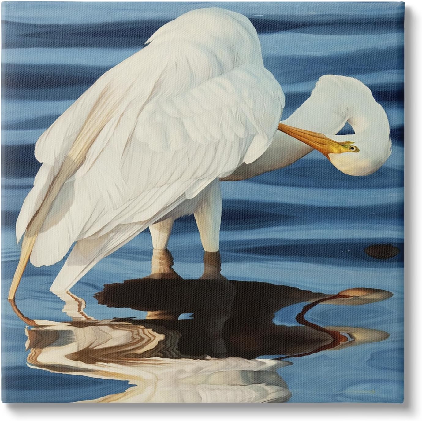 Stupell Industries Crane Bird Preening Canvas Wall Art by © David Kiehm