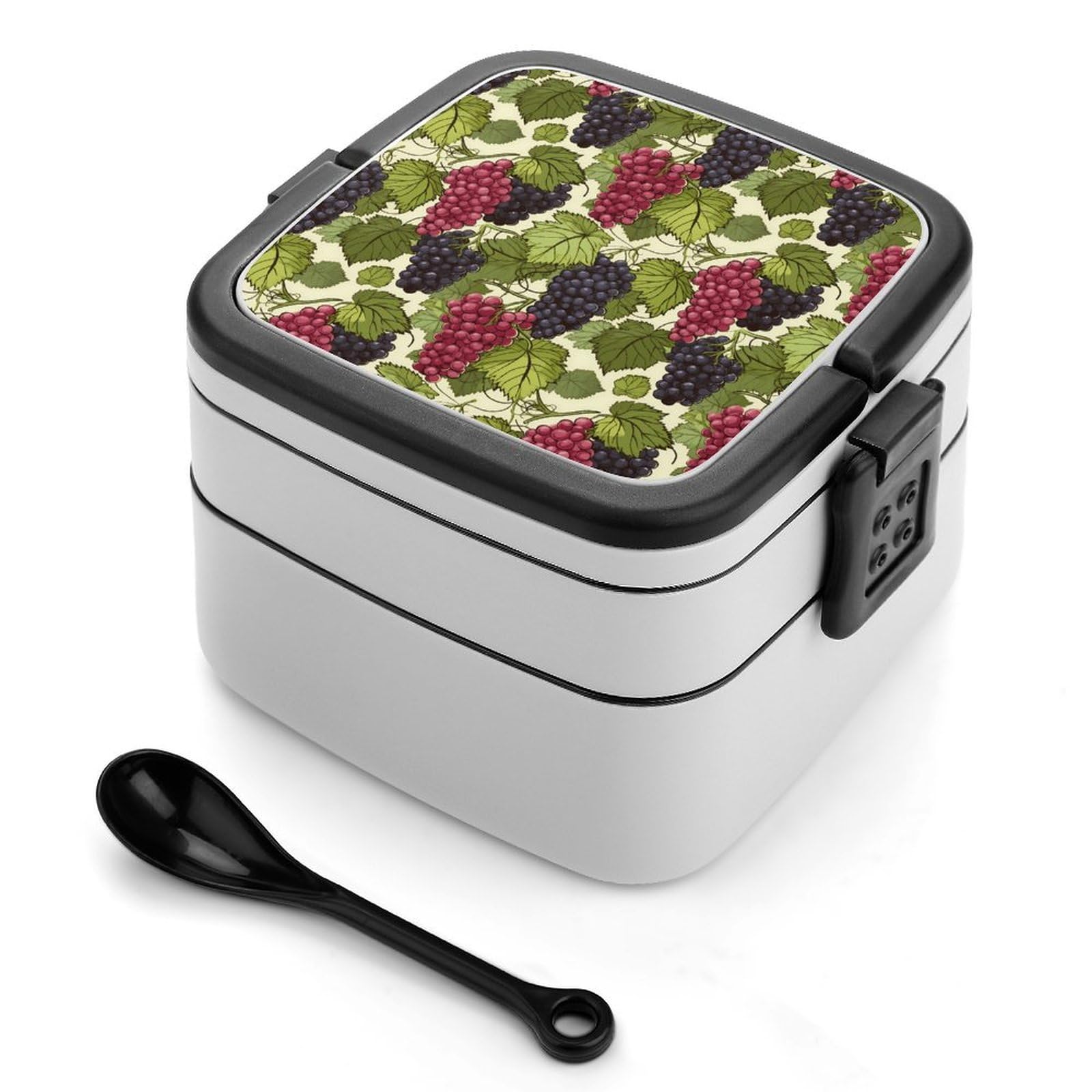 CGSBNGHA Food Grapes Bento Lunch Box 2 Layer Lunchbox Food Container for Adults Office