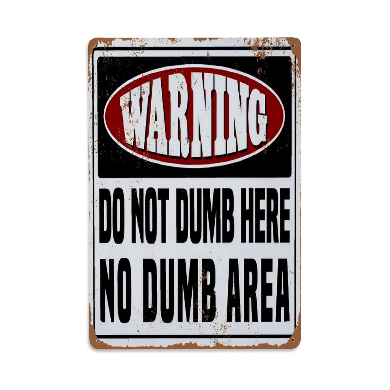 Ldfuieksufg Style Warning No Dumb Area Vintage Aluminium Metal Sign, Retro Wall Decor For Home, Bar, Garage & Farmhouse 30X20cm