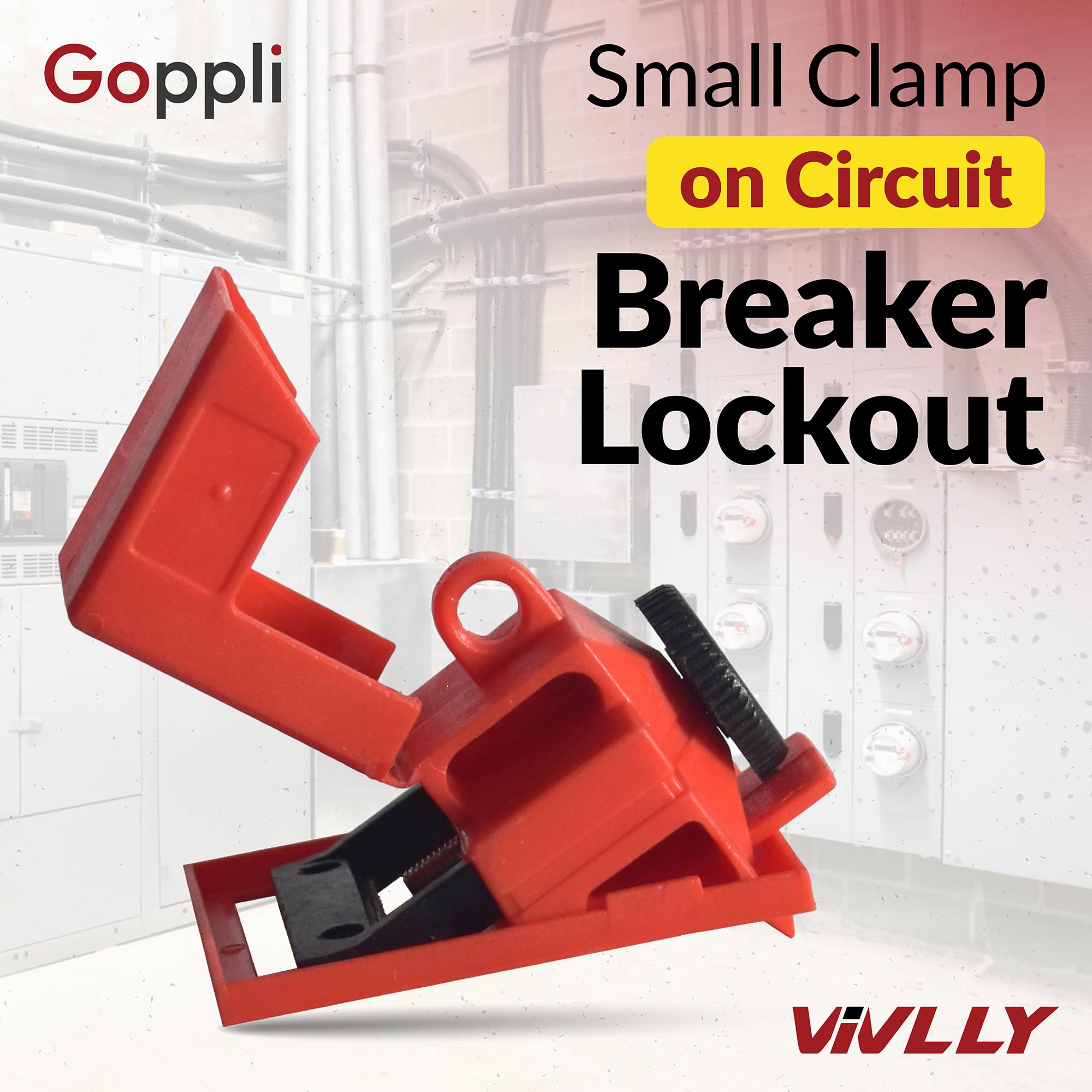 Goppli Circuit Breaker Lockout for 120-277V Clamp-on Electrical Single Pole Breaker Lock Out Tagout Kit Device Refill Loto Stations - Clamp-on Single Pole Breaker Lock Out Device - 10 Pack