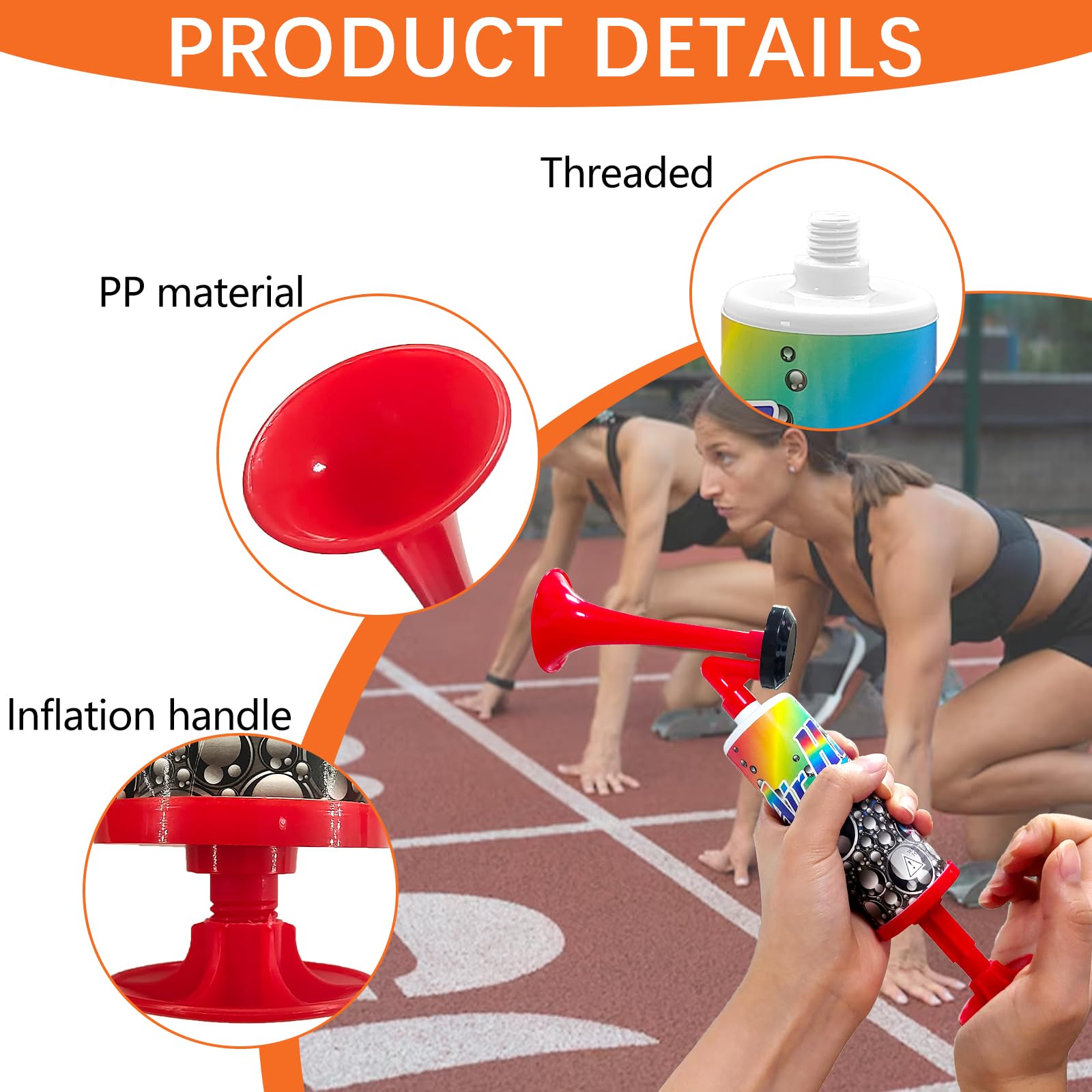 Tromba Stadio ad Aria Manuale,Fanfare Air Horn Estremamente Forte,Air Horn per Partite di Calcio per Nautica, Eventi Sportivi, Compleanni, Celebrazioni (Stile 2)