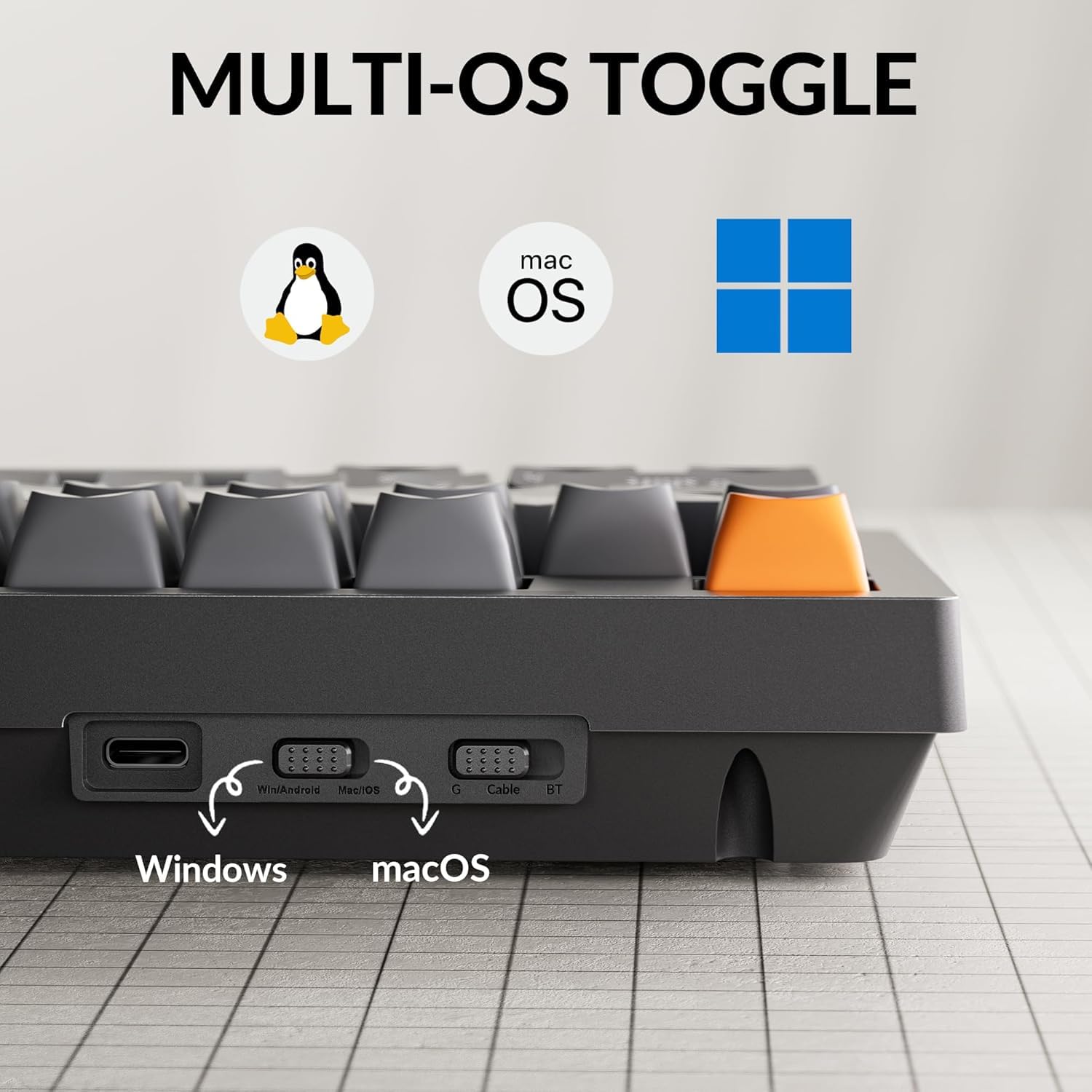Keychron K10 Max Kabellose DE-ISO Mechanische Tastatur,QMK 2.4 GHz Bluetooth Vollgröße Weiße Hintergrundbeleuchtung Kompatibel mit Mac Windows Linux Banana Switches