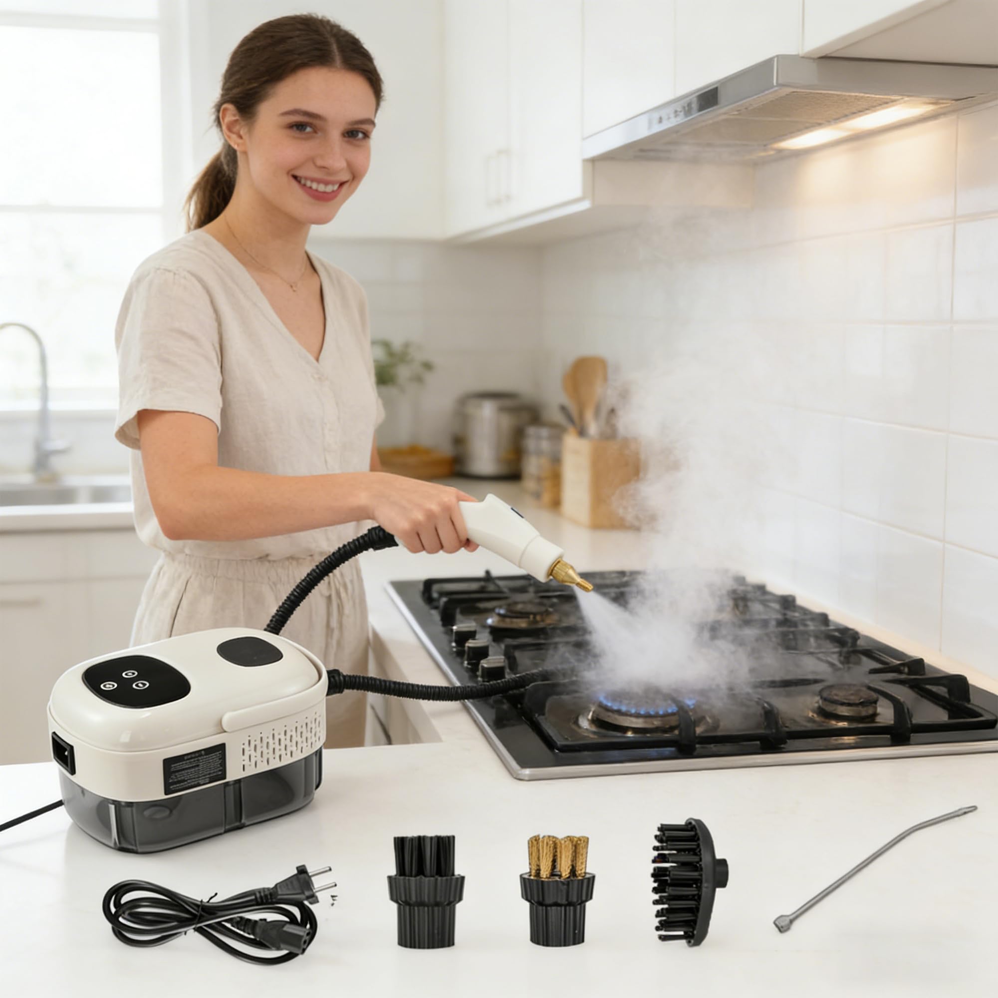 WYFCR Limpiador de vapor de mano de alta presión portátil para cocina, hogar, azulejos, suelo, coche