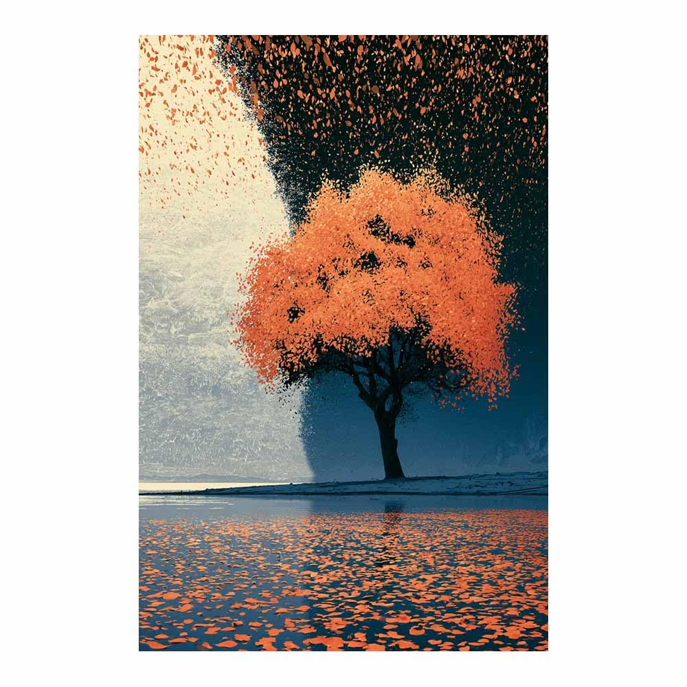 XENIOU Tree Wall Art Luminous Whitese tree canvas painting wall art, Living Room Bedroom Hallway Stairs Decoration.(Multicolor)-70x100cm Unframed