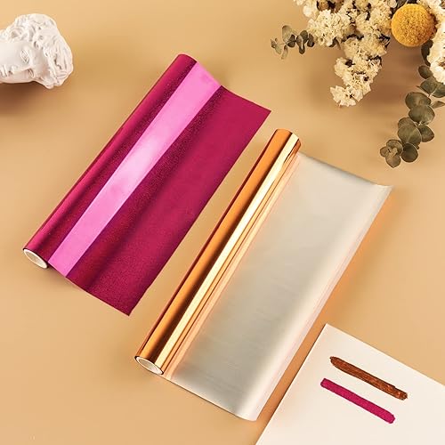 Miniatura 5 de 2.0 x 7.6 in, 17 rollos de papel de aluminio reactivo de tóner para estampado en caliente para hacer tarjetas, manualidades brillantes, álbumes de