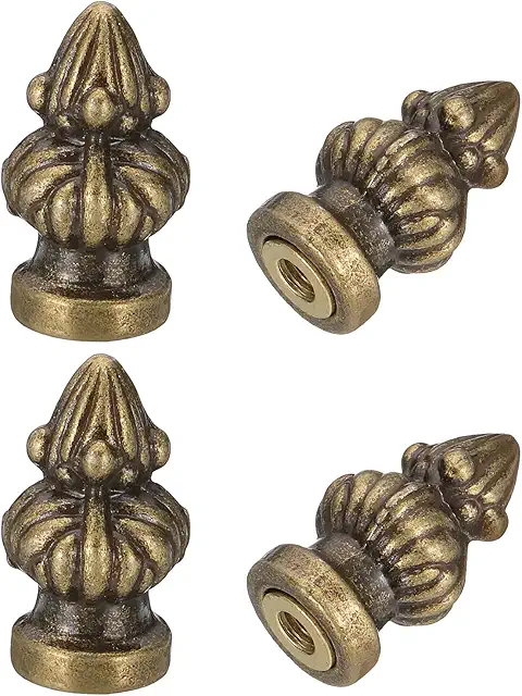 PATIKIL 35mm Bronze Lamp Finials - 4-Pack Alloy Decorative Caps