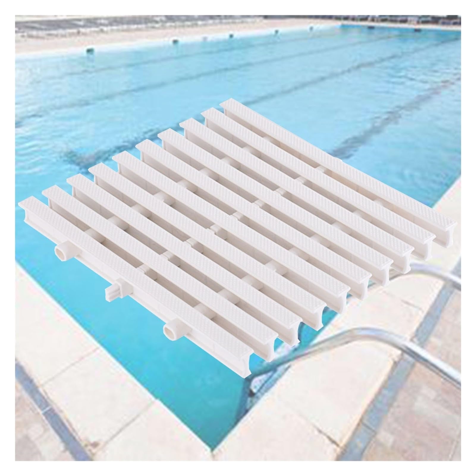Grille de trop-plein de piscine flexible blanche 15 cm lot de 10