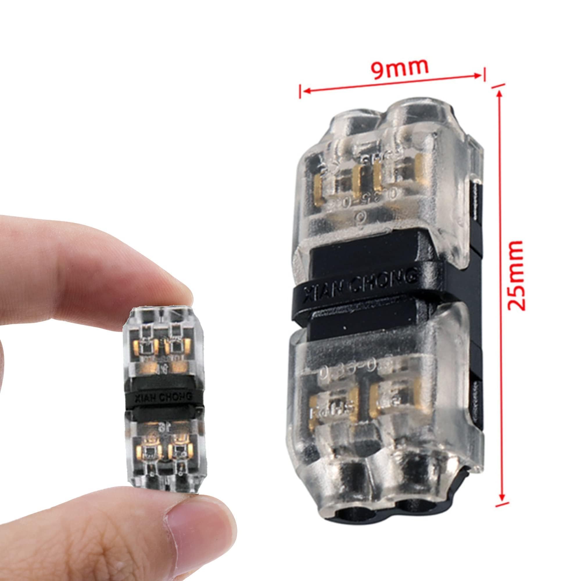 Connecteurs à Fil Basse Tension, 10 Pièces 2 Broches Connecteur De Fil Electriques Pour Cable 18 22 Awg Jusch 83129313