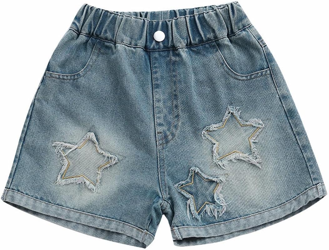 Curipeer Girls Embroidered Star Printed High Waistband Jeans with Pockets 5-14T - Image 7