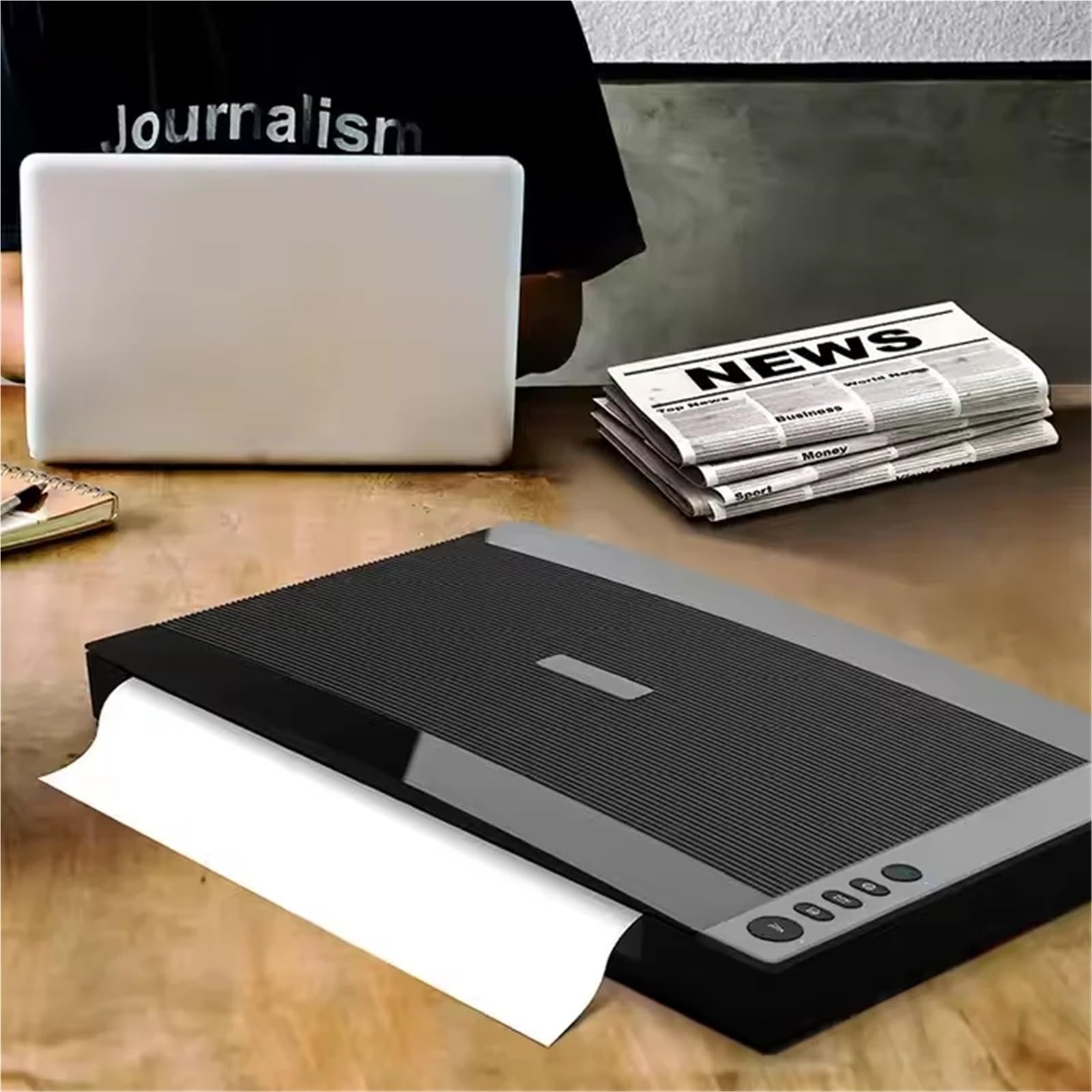 Escáner Portátil, Escáner de Gran Formato A3, resolución óptica de 1200 PPP, 32 o 64 bits, diseño de Botones de fácil operación, Compatible con OCR, Correo electrónico, impresión