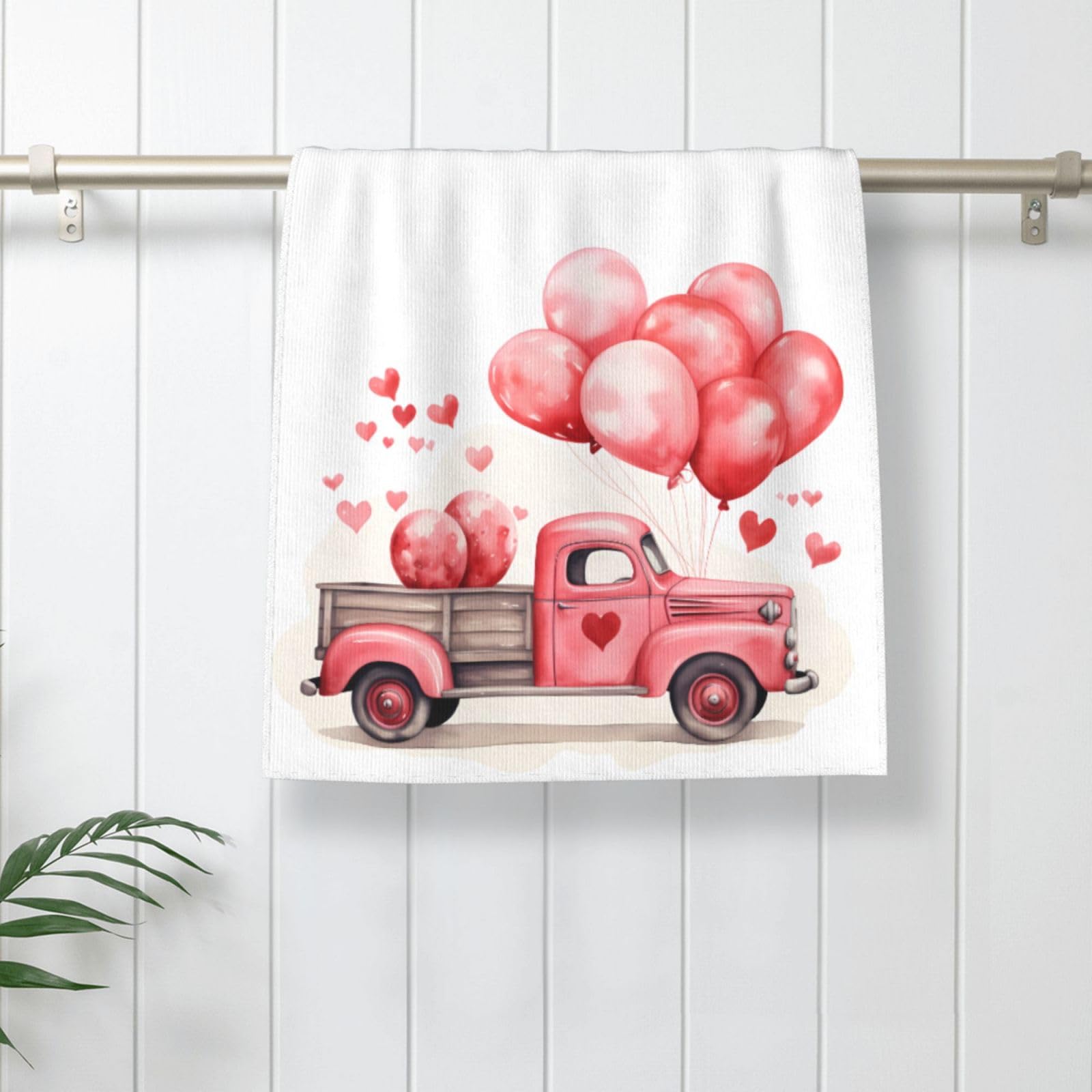 Mount Hour Balloon Love Heart Hand Towels, Red Turck Face Towel Soft Guest Towel Portable Kitchen Tea Dish Towels Washcloths Bathroom Decor Housewarming Gifts 15.7