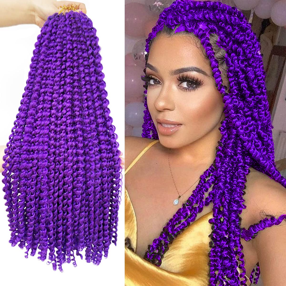 Amazon.com: 24 inch Purple Passion Twist Hair 2 Packs Water Wave