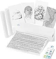 Impressora portátil A4, térmica, sem fio, mini impressora sem tinta para suporte de viagem, papel térmico A4 e A5 de 21,6 cm x 27,9 cm, compatível com telefone e laptop Android e iOS