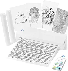 Impressora portátil A4, térmica, sem fio, mini impressora sem tinta para suporte de viagem, papel térmico A4 e A5 de 21,6 cm x 27,9 cm, compatível com telefone e laptop Android e iOS