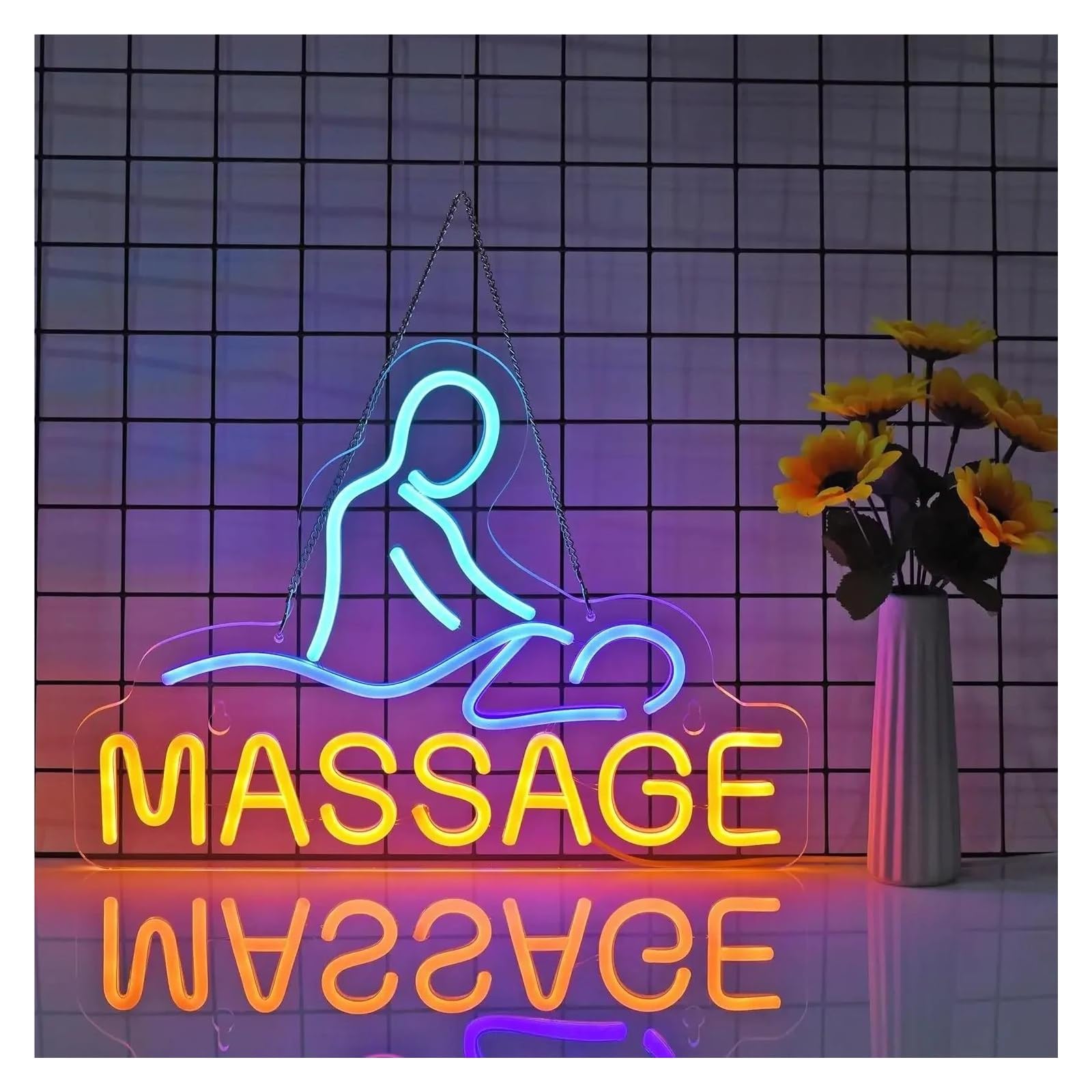 néon signe Panneau Lumineux Pour Massage, Alimenté Par USB, Pour Décoration Murale, Salle De Jeux, Club, Bar, Magasin De Massage 40x29.3cm