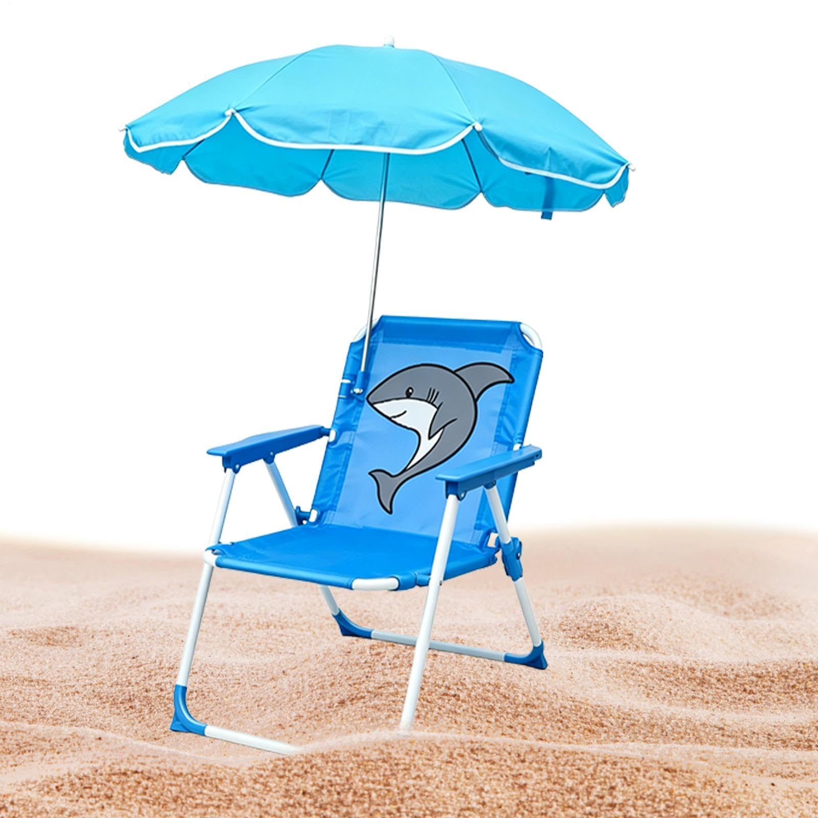 Silla de Playa con Sombrilla Silla Plegable Infantil Con Parasol Resistente | Sombrilla Resistente Al Viento Para Exterior En Jardín, Viajes, Picnic Y Piscina