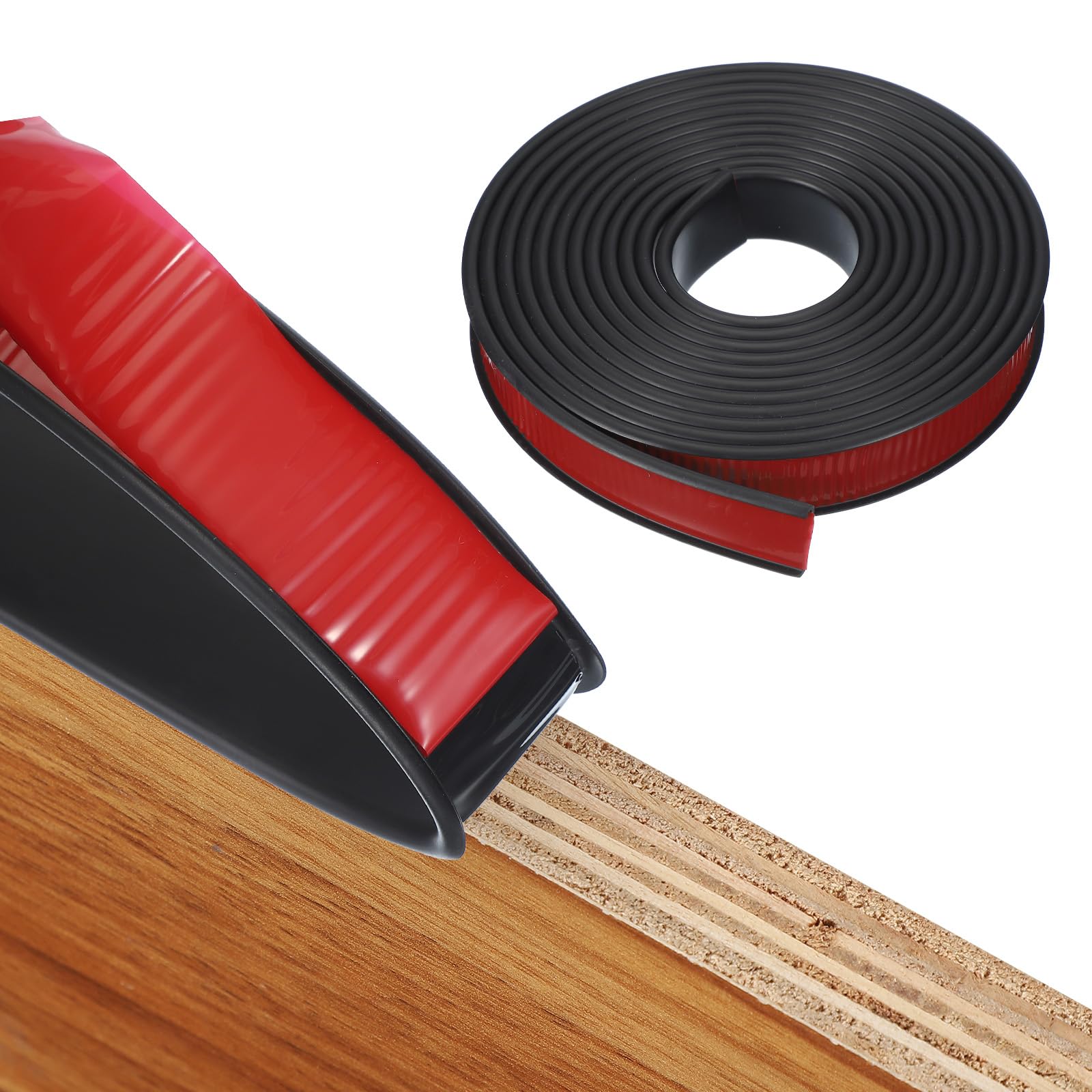 QUARKZMAN Kantenumleimer Selbstklebend, 22mm x 4m Flexibles Kantenschutz Selbstklebend U-Förmig TPE Kantenband für Schrankkanten, Abschlussleiste, Arbeitsplatten, Schwarz
