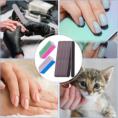 Miniatura 5 de Juego de lima de uñas y pulidor, kit de pulidores de uñas de 4 vías, kit de brillo profesional para uñas naturales, limador de manicura, limador de