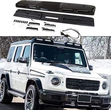 ROOF TOP Light BAR with LED DRL for Mercedes Benz G Wagon W464 G55 G65 G50 G63 AMG 2019-2024 Real Carbon Fiber