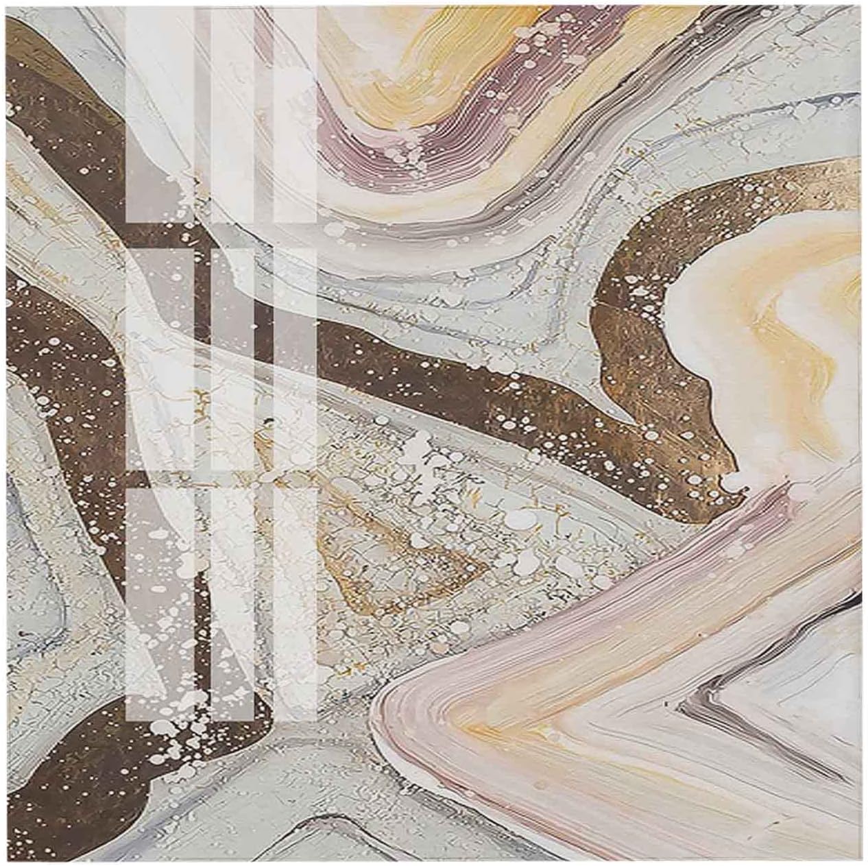 Waterproof Square Tablecloth 70x70 Inch, Washable Fabric Table Cloth for Picnic Camping Patio, Abstract Marble Texture Print Stain-Proof Table Cover, Reusable Tablecloths