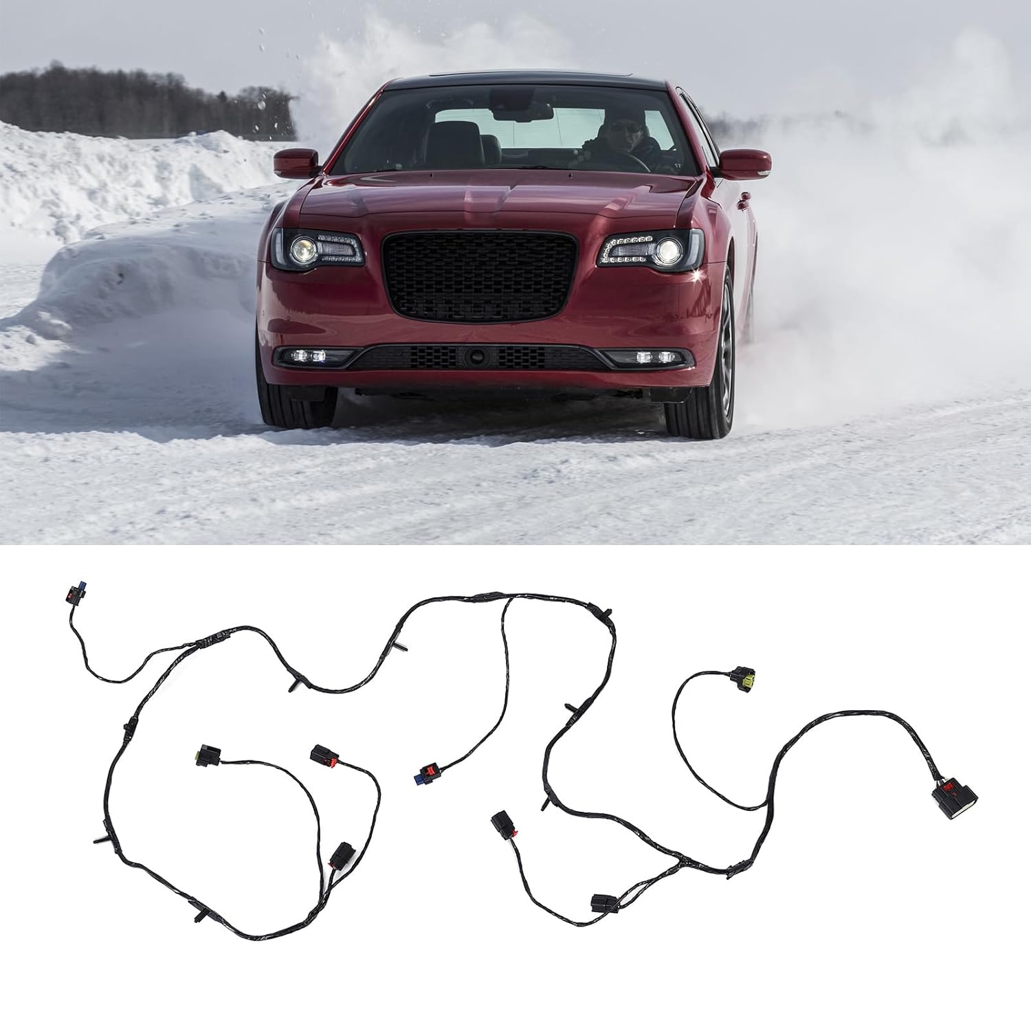 EVGATSAUTO Front Bumper Parking Wiring Harness, 68216116AB Heat Parking Sensor Assist Wire Harness Replacement for 300 2015 to 2023, EVGATSAUTOeos9cvb174