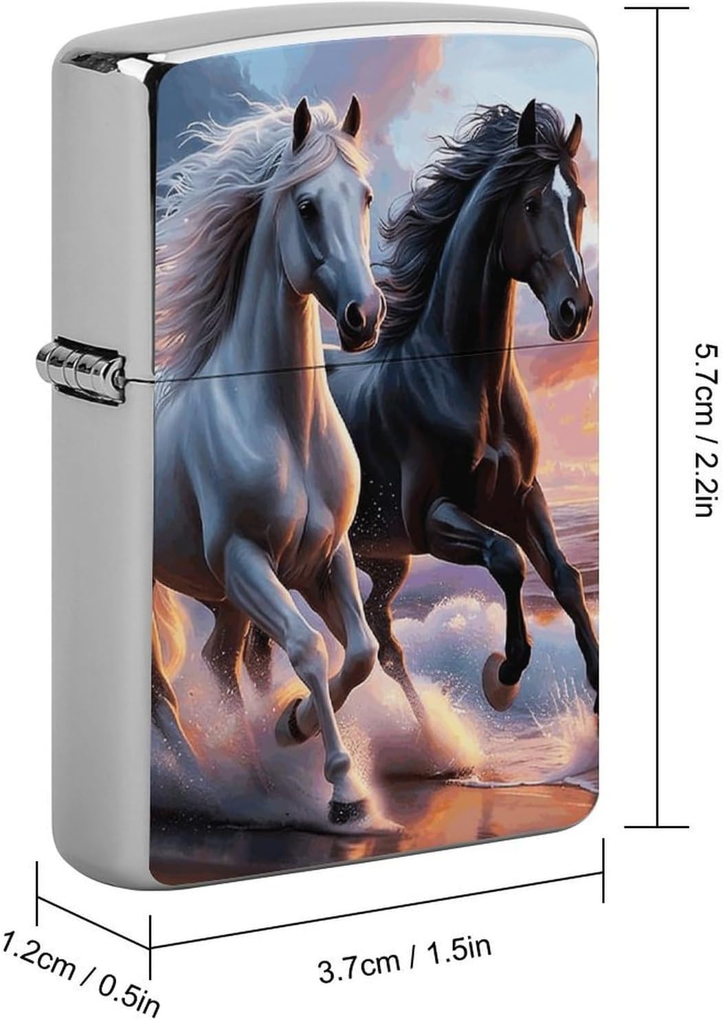 Beach Horse Metal Lighter Cover Case Pouch Holder image 2