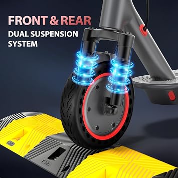 Maxshot Electric Scooter, 8.5 /10 /14 Tire, 16/19/22 Mph Top Speed, 12/16/21/27/28/49/50 Miles Long Range, Folding Escooter for Adults and Kids with Seat Bag, Dual Braking, Dual Suspension, App