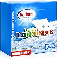 Vista 10 de Hojas de detergente para ropa Binbata, hasta 128 cargas con aroma a bayas, hipoalergénicas, ecológicas, biodegradables, sin plástico, sin líquido