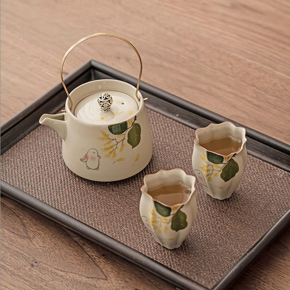 Amazon.co.jp: 和風ティーセット、月うさぎ旅行茶器セット