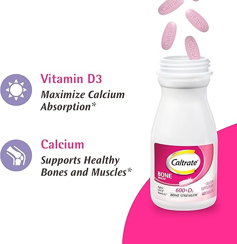 Miniatura 6 de Caltrate 600 Plus D3 Suplemento de calcio y vitamina D, suplementos para la salud ósea para adultos, 60 unidades