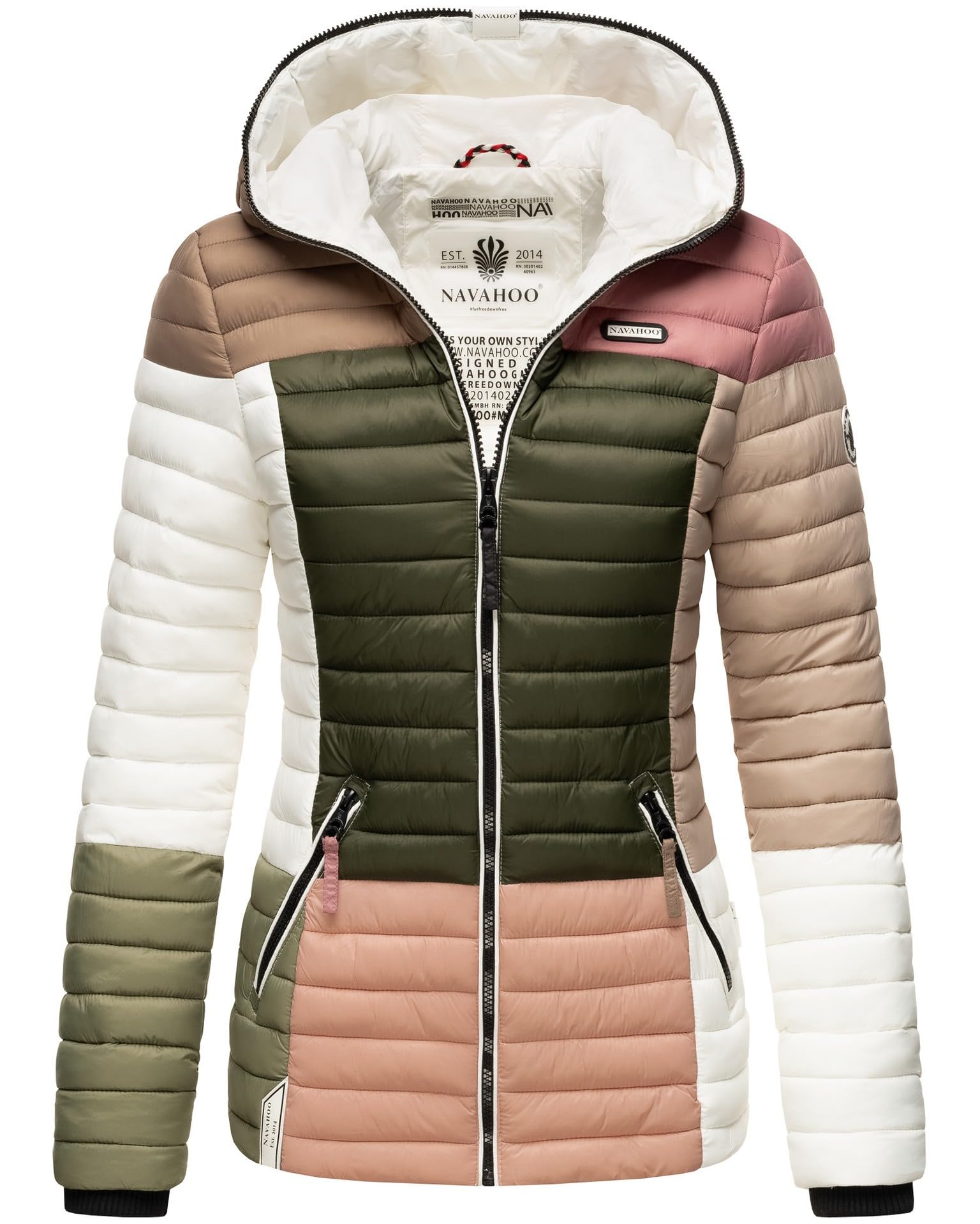 Navahoo Veste matelassée pour femme - Veste demi-saison matelassée Colour Blocking B841