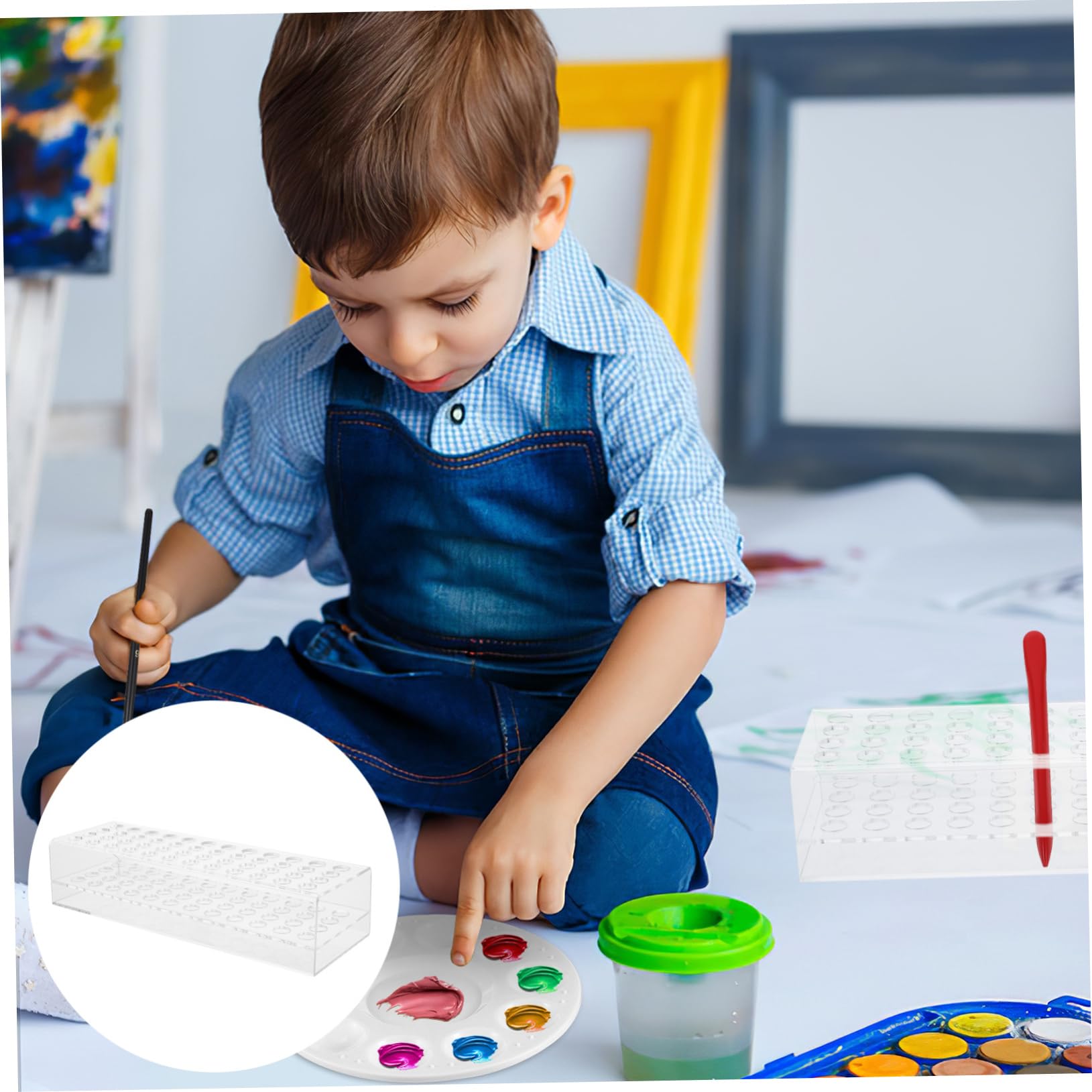 PartyKindom 2piezas Soporte De Lápices y Pinceles De Huecos Para Escritorio Organizador De Material De Oficina Soporte Versátil Para Crayones y Bolígraphos Diseño Funcional y Acceso Fácil